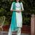 sky-blue fancy cotton silk kurta set