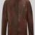 Men's brown lambskin leather biker jacket- straight zipper & pocket zipper café racer collar style