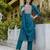 teal fancy chanderi kurta set