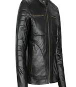 Men's black pure lambskin leather hoodie jacket  collar zip style