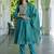 blue fancy chanderi kurta set