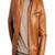 Men's brown pure lambskin leather jacket- straight zipper & quilted shoulder style
