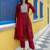 maroon fancy chanderi kurta set