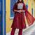 maroon fancy chanderi kurta set
