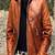 Men's brown genuine lambskin leather jacket-straight zipper & 2 pocket style