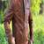 Men's brown genuine lambskin leather jacket-straight zipper & 2 pocket quilted shoulder style