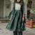 green fancy chanderi kurta set