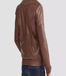 men's black lambskin leather jacket-zipper & café racer style