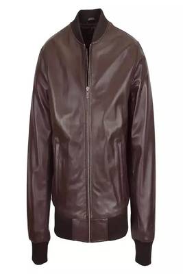 men's black lambskin leather jacket-zipper & café racer style 1
