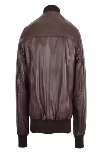 men's black lambskin leather jacket-zipper & café racer style