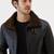men's black genuine lambskin leather jacket- zipper & collar band style