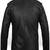 men's black lambskin leather jacket-4 envelope pocket & button style