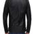 men's black lambskin leather jacket- asymmetrical zipper & quilted hand style