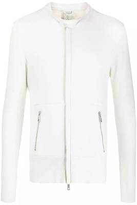 men's white genuine lambskin leather jacket- 2 front pocket & ribbed cuff style 2