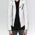 men's white lambskin leather jacket- asymmetrical zipper & quilted hand style