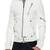 Men's white leathe biker jacket- contrast stitching trucker or worker design