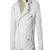 men's white lambskin leather jacket- asymmetrical zipper & waist belt style