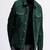 men's green suede lambskin leather  jacket-2 envelope pocket & snap button style