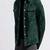 men's green suede lambskin leather  jacket-2 envelope pocket & snap button style