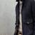 men's navy blue suede lambskin leather  jacket-2 envelope pocket & snap button style