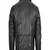 men's black lambskin leather jacket- asymmetrical zipper & quilted hand biker style