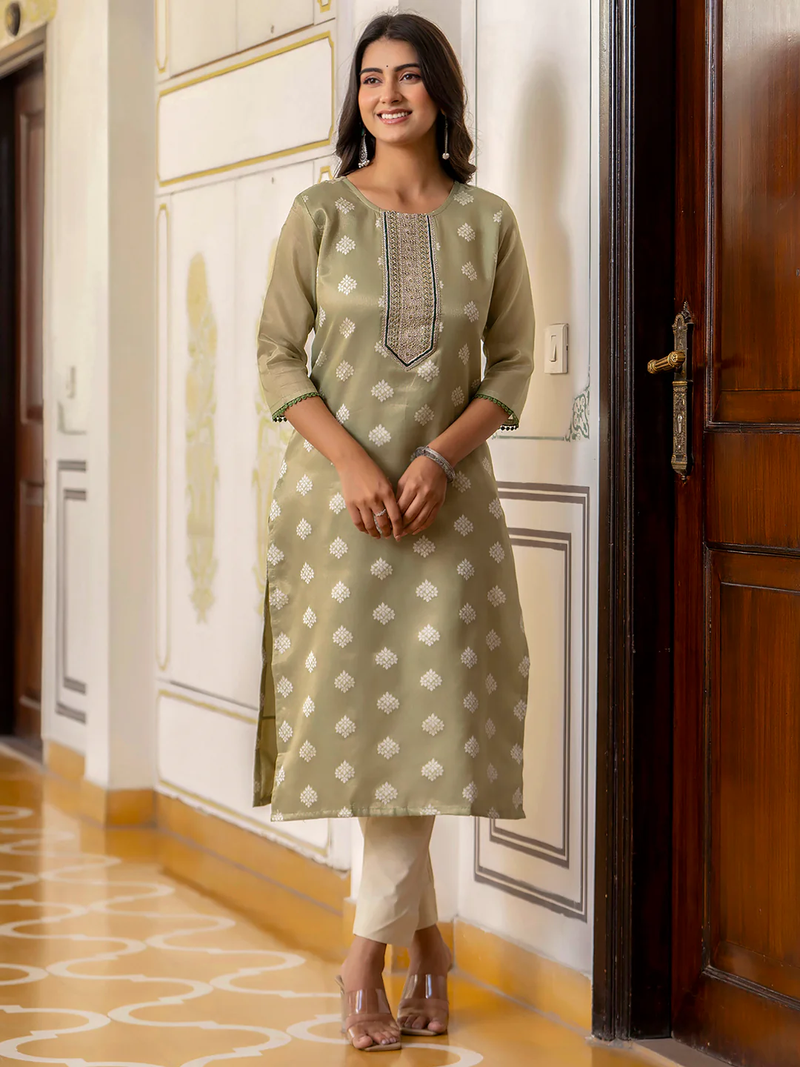 pear fancy silk blend kurta set