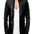 Men's black genuine lambskin leather-jacket- zipper & quilted hand style