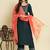 teal fancy silk blend kurta set