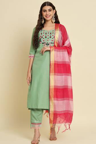 pear fancy silk blend kurta set