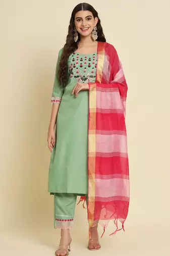 pear fancy silk blend kurta set