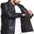 Men's black genuine lambskin leather jacket-straight zipper biker style