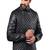 Men's black genuin lambskin leather quilted jacket & café racer collar biker style