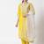 yellow fancy silk blend kurta set