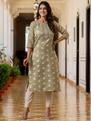 pear fancy silk blend kurta set 2