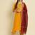 yellow fancy silk blend kurta set
