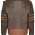 Men's brown & orange lambskin leather jacket-café racer collar biker style