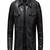 Men's black lambskin leather jacket- straight zipper & 2 pocket biker style