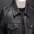 Men's black lambskin leather jacket- straight zipper & 2 pocket biker style