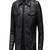 Men's black lambskin leather jacket- straight zipper & 2 pocket biker style