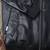 Men's white lambskin leather jacket-black strip & ribb cuff style