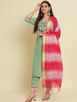 pear fancy silk blend kurta set 2