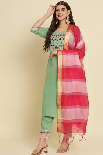 pear fancy silk blend kurta set