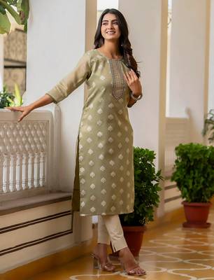 pear fancy silk blend kurta set 3
