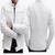 Men's white lambskin leather jacket- quilted shoulder & zipper feather