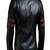 Men's black lambskin leather jacket- red strip detail style