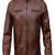 Men's black lambskin leather jacket-quilted shoulder