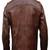 Men's black lambskin leather jacket-quilted shoulder