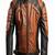 Mens genuine brown 2 color design leather jacket pure lambskin