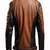 Mens genuine brown 2 color design leather jacket pure lambskin