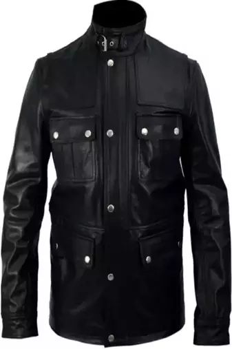 Men's brown lambskin leather jacket- zipper & envelope detail